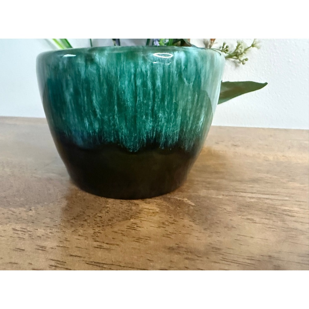 Blue Mountain Pottery Square Rim Bowl Green Black Drip Glaze MCM Canada Vintage - Picture 5 of 7